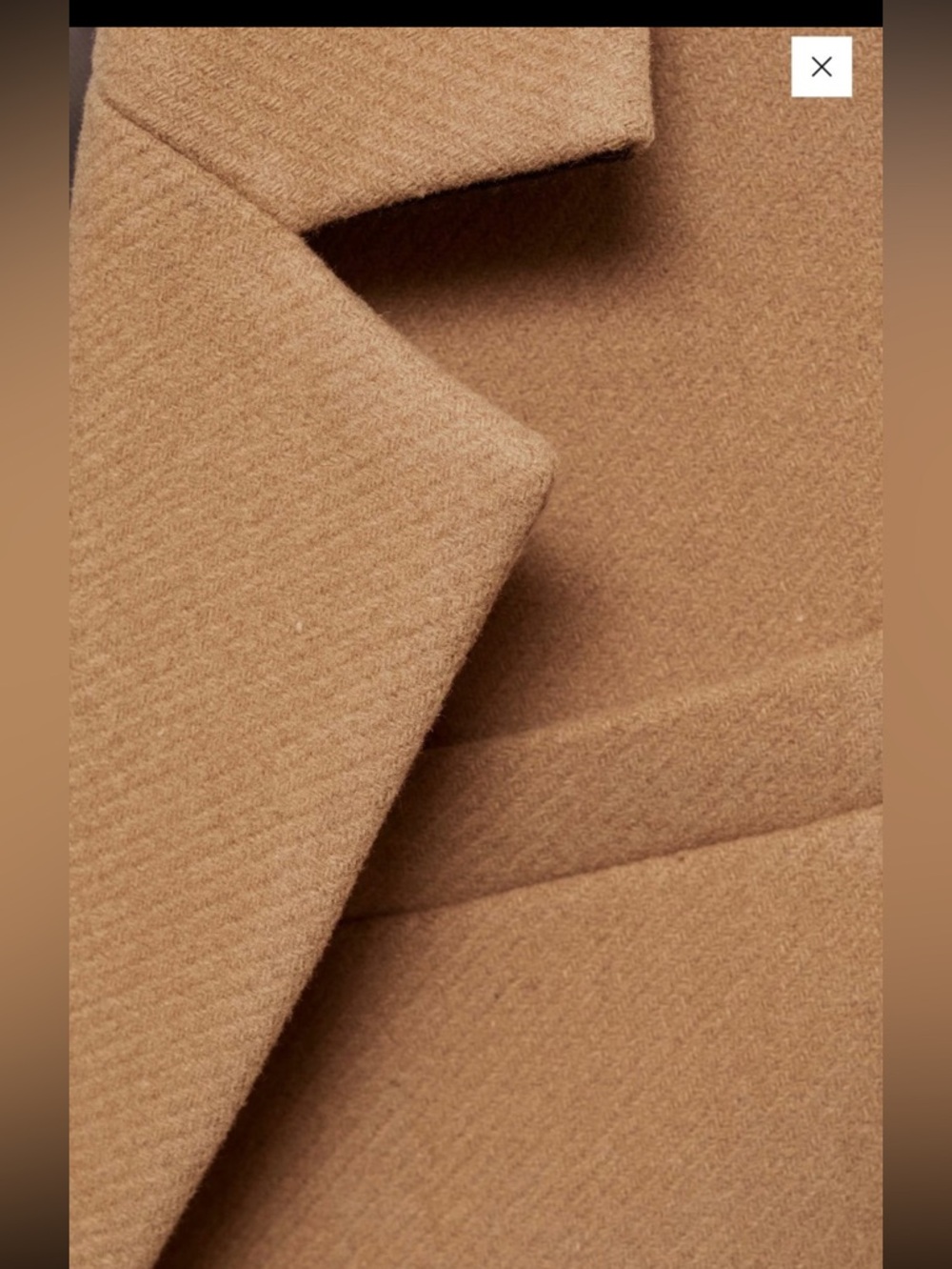 New Mango tailored long wool blend camel coat size M - Picture 3 of 12